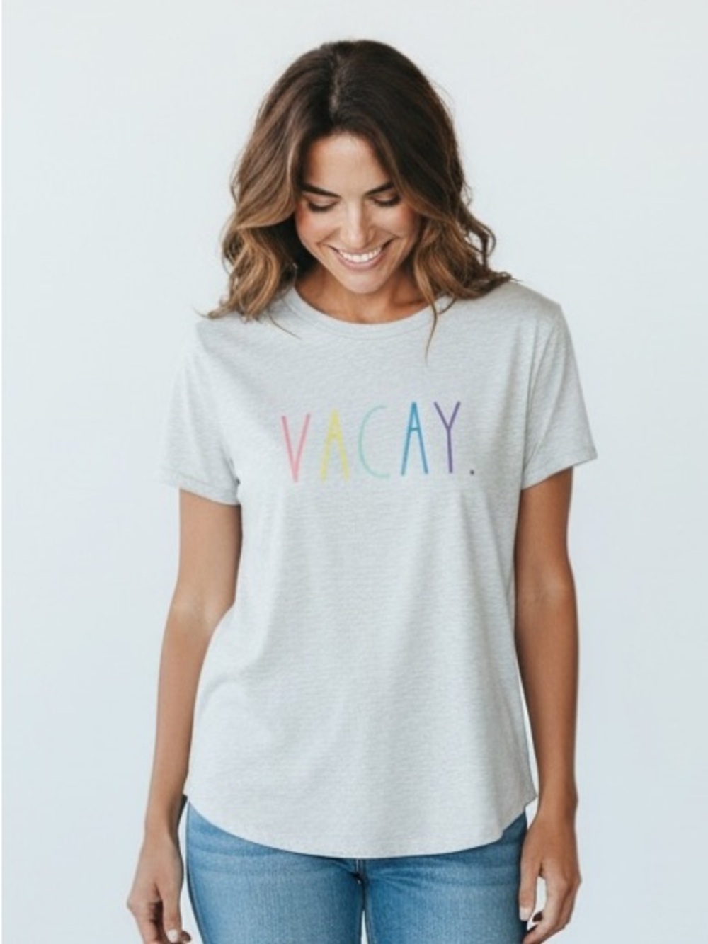 Rae Dunn Vacay Verbiage Short Sleeve Tee T-Shirt Graphic Top - Size: XS - NWT